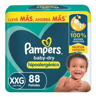 Pañales Pampers Baby-Dry XXG 88 u