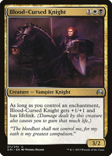 Carta Magic Blood-cursed Knight Estado Played Mtg