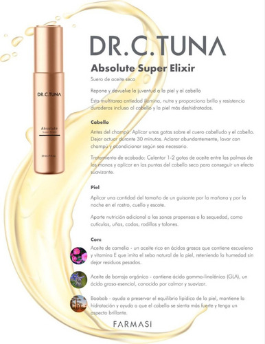Sérum Farmasi Dr.C.Tuna Absolute Super Elixir para todos os tipos de pele 25mL