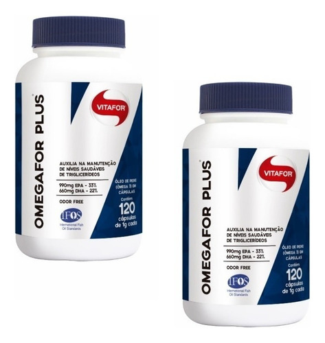 2x Omegafor Plus Vitafor Omegafor Plus 120 Cápsulas Omega 3 Sabor Cápsulas (softgel)