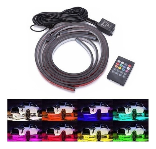 La Decoración Exterior Del Coche Rgb Llevó La Tira Luz 4p