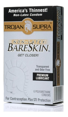 Condones Trojan Bare Skin Supra Sin Látex 6 Piezas