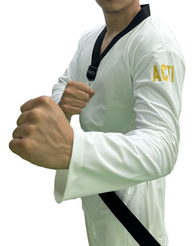 Dobok Acti Fighter OlĂmpico Cuello Negro Blanco 170 Cm
