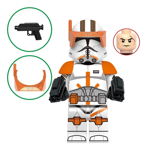 Chaveiro Lego Artesanal Star Wars Vários Personagens Geek Comandante Cody Boneco