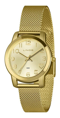 Relógio Feminino Lince Lrg4783l34 K07ac2kx Aço Dourado