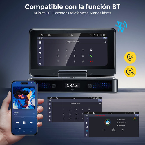 Estéreo 1din Hd Táctil Bluetooth Mirrorlink De 7 Pulgadas Con Cámara