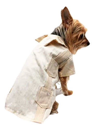 Guayabera Yucateca Manga Corta Beige Perro Talla 6 Pet Pals