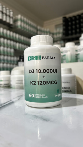 Vitamina D3 10.000ui + K2 (mk-7) 120mcg 60 Caps. Sublingual Laranja