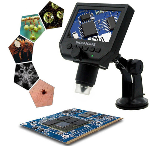 Microscopio Optico Digital 600x Electronico Pantalla Led Hd