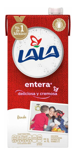 Imagen 1 de 2 de Leche Lala Entera 1 Lt Con Vitamia A Y D