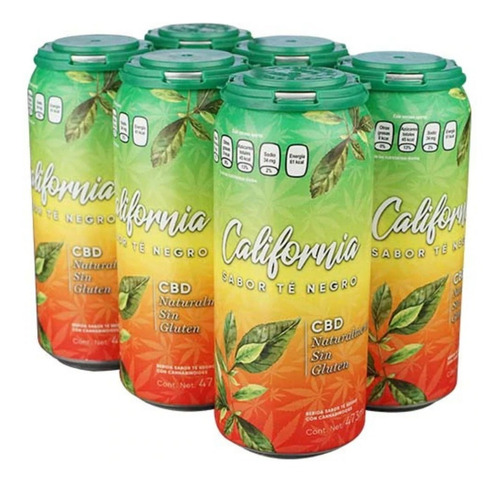 California Bebida Cb Life Te Negro Six Pack Lata 473 Ml