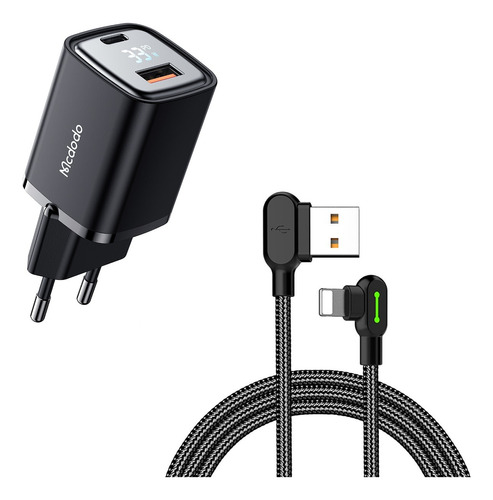 Cable Para iPhone Mcdodo Lightning + Cargador Usb Y Usbc 33w