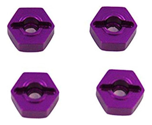 02134 Rueda De Aluminio Morada De 12 Mm Hex 4 Piezas