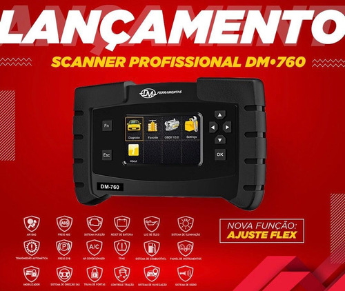 Scanner Automotivo Profissional - Português Com Ajuste Flex