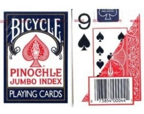 Lupa Sida Pinochle Juego De Cartas De Impresión, Grande, 2 B