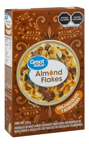 2 Pza Cereal Great Value Almond Flakes Chocolate 370 G