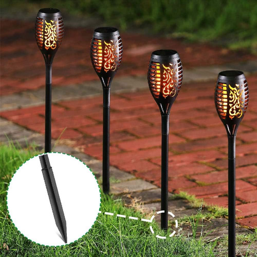 Estacas De Plástico Para El Suelo, Luces De Antorcha Solar D