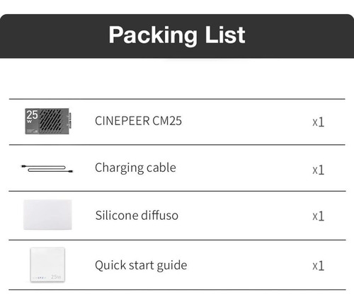 Luz De Video Led Para Cámara Zhiyun Cinepeer Cm25 25w-negro