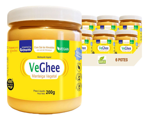 Veghee Com Sal Do Himalaia - Ghee Vegana  200g (6 Unidades)