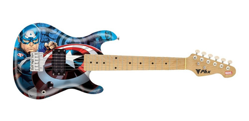 Guitarra Infantil Kids Marvel Capitão América Gmc-k2 Phx