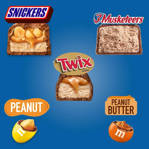 Mars Snickers, Twix, Milky Way & 3 Musketeers Paquete Variad