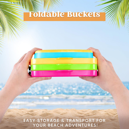 Cubos Plegables De Silicona 3 Unidades Para Playa Y Arena