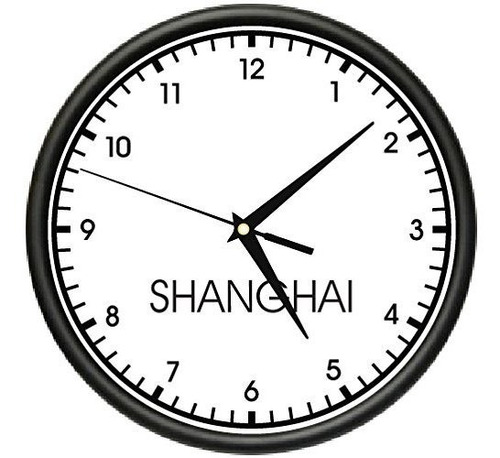 Signmission Shanghai Wall Zona Horaria Mundial Reloj Oficina