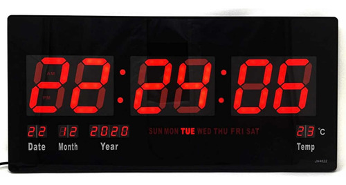 Calendario Reloj Digital Led De Alta Precisión Estructura Negro