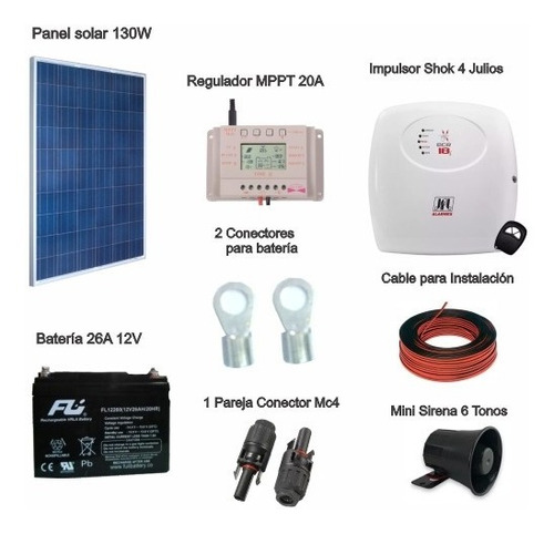 Kit Solar Impulsor Ecr18i Perimetral 4julio Funciona 24horas