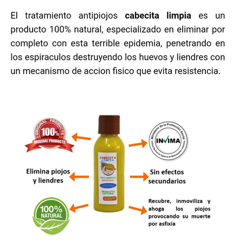 Cabecita Limpia Shampoo Para Eliminar Pi - mL a $83