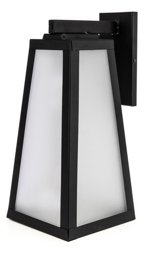 Farol De Pared Piramidal Negro 4 Caras 1 Luz H3 Ideal Jardin