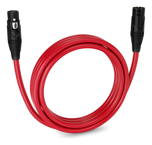 Cable Para Micrófono 3 Metros Color Rojo