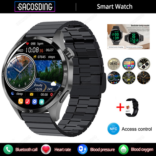Watch Gt4 Gps Reloj Inteligente Hombres Llamada Para Huawei Color De La Correa Black Steel B