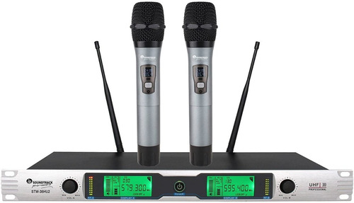 Sistema 2 Microfonos Uhf Montable Rack Soundtrack Stw-36hu2