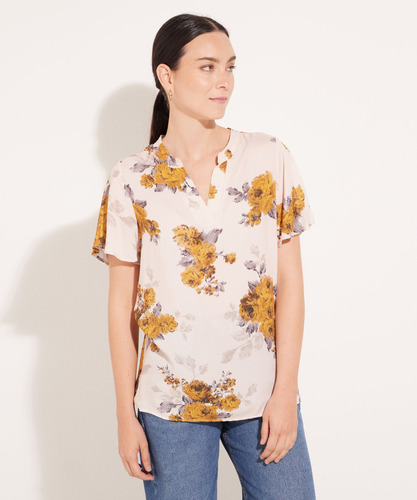 Blusa Mujer Patprimo M/c Amarillo Viscosa 30123055-10190