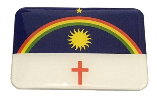 Adesivo Resinado Da Bandeira Do Estado De Pernambuco 9x6 Cm