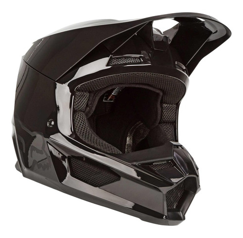 Casco Fox V1 Black Motocross Mips Mvrs Visera Imantada Qpg