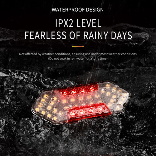 Luz De Bicicleta Impermeable Con Señal De Giro Para Carreter
