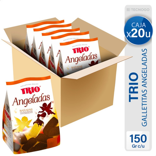 Caja Galletitas Trio Angeladas Chocolate Bañadas Dulces Pack