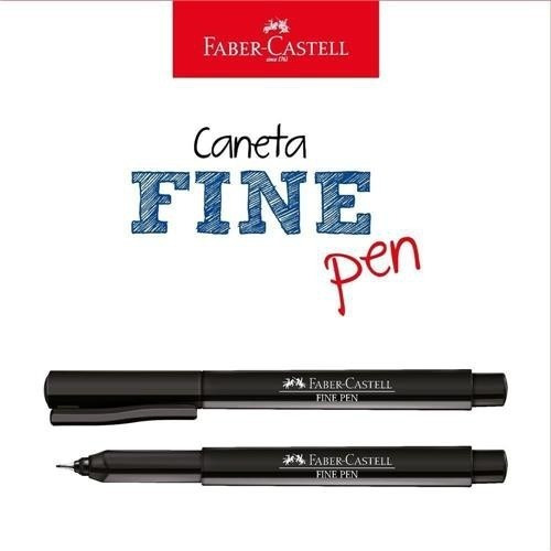 Kit Com 3 Caneta Fine Pen 0.4mm Faber-castell Mapa Desenho