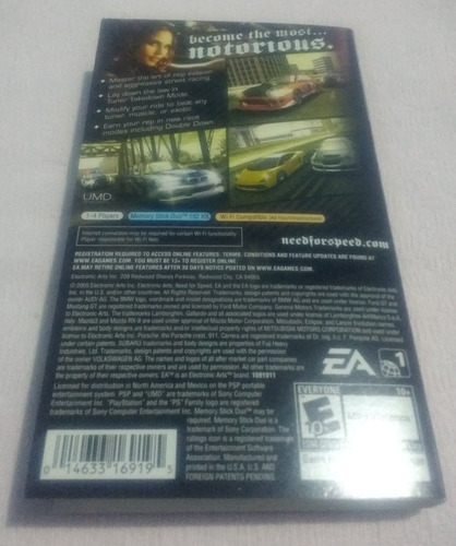 Juego Psp,need For Speed,most Wanted (Usado)