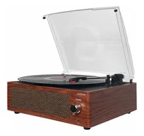 Comprar Tocadiscos Gadnic Vintage Bluetooth 3 Velocidades Fm Marrón Oscuro Retro Música