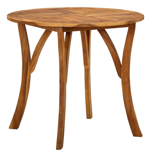 Juego De Comedor De Jardín De 3 Piezas De Madera De Acacia Estructura Café
