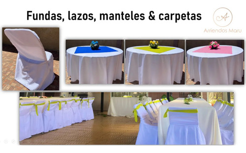 Imagen 1 de 10 de Arriendo Fundas, Manteles, Mesas, Sillas, Vajillas, Copas