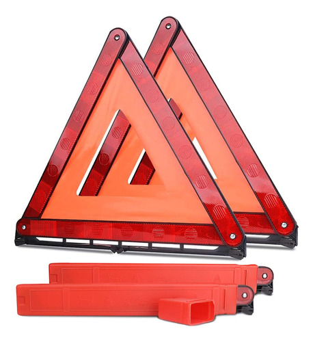 2pcs Triángulos Reflectantes De Seguridad De 43cm Plegables 
