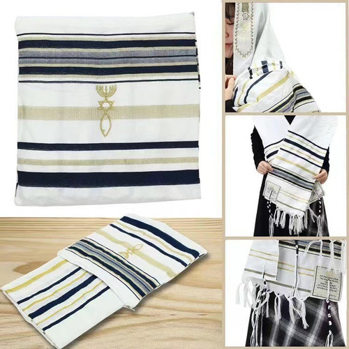 Mantón De Oración Judío Tallit, Bufanda Elegante Y Suave Con