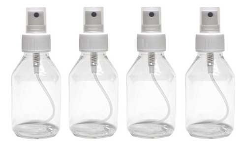 4 Frasco Spray Borrifador Pulverizador 100ml Pequeno Álcool