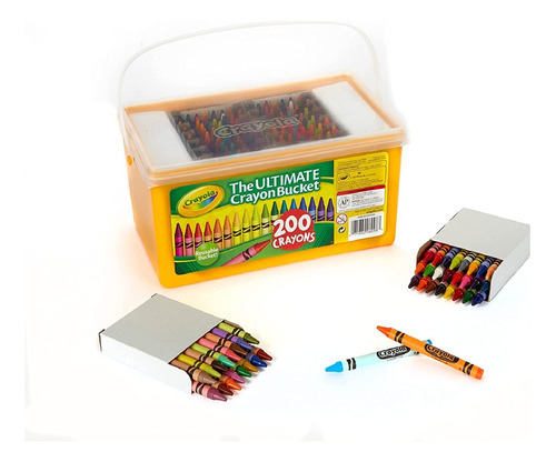 Crayolas Caja Reusable 200 Piezas Ultímate Crayon Bucket