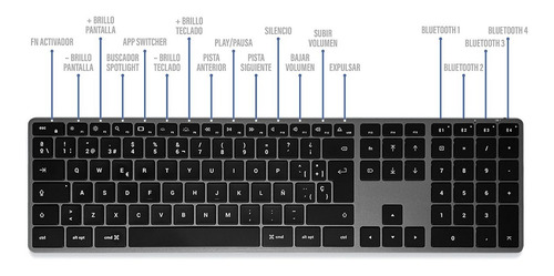 Imagen 8 de 10 de Teclado Inalámbrico Retroiluminado X3 Español Satechi Origin