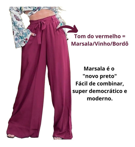 Calça Feminina Forrada Elastico Soltinha Elegante Premium